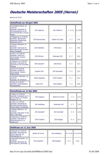 Deutsche Meisterschaften 2005 (Herren) - DGS-Fußball.de