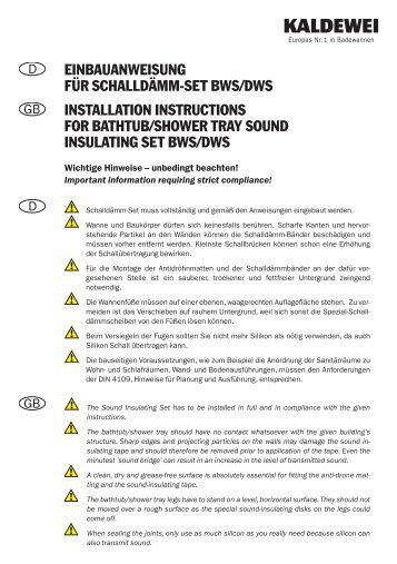 Installationsanleitung - Kaldewei