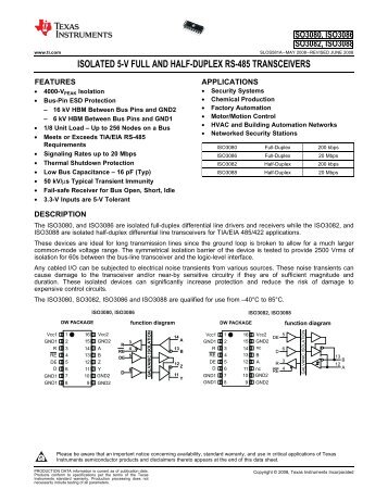 ISOLATED 5-V FULL & HALF-DUPLEX RS-485 TRANSCEIVERS ...