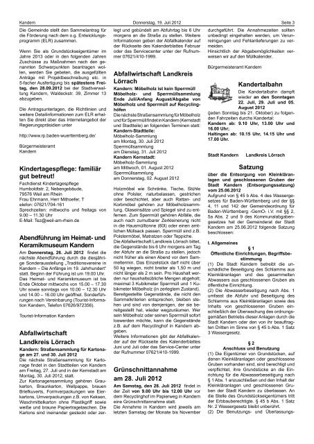 Amtsblatt-Ferien 30 und 31 - Stadt Kandern