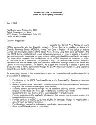 SAMPLE LETTER OF SUPPORT - Detroit Area Agency on Aging