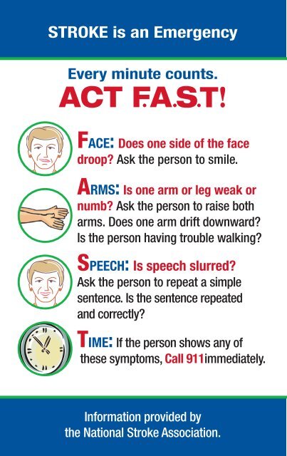 to download a pdf of the Stroke Signs & Symptoms. - Meriter Health ...