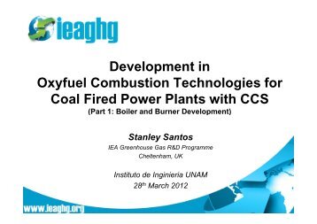Oxy-Coal Combustion - Eventos del Instituto de IngenierÃ­a, UNAM