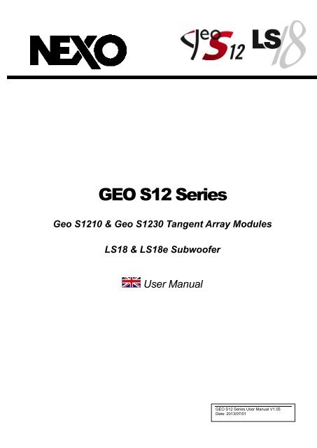 GEO S12 User Manual - Nexo