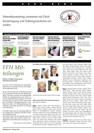 FFH Mit- teilungen - Katzenclub beider Basel KCbB
