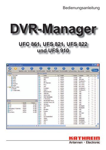 9363246c, Bedienungsanleitung DVR-Manager UFC 861 ... - Kathrein