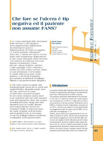 Che fare se l'ulcera Ã¨ Hp negativa ed il paziente non assume ... - Sied