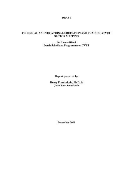 DRAFT TECHNICAL AND VOCATIONAL EDUCATION AND ...