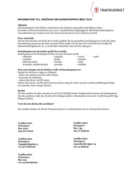 Information Till Ansa Kan Om Kunskapsprov Med Tolk