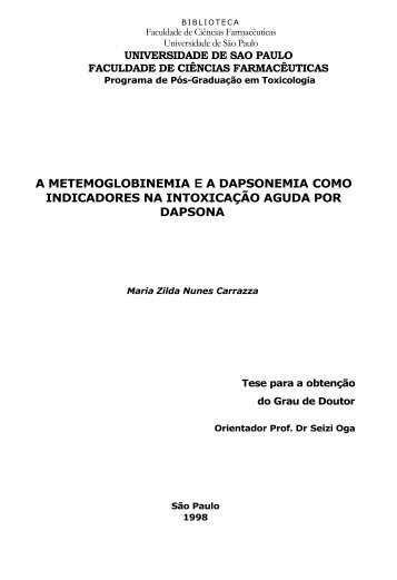 A METEMOGLOBINEMIA E A DAPSONEMIA COMO ... - Index of