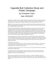 Cigarette Butt Collection Study and Poster Campaign - Saint Mary's ...