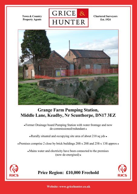 Price Region: £10,000 Freehold Grange Farm ... - Grice & Hunter