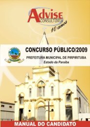 Edital de Concurso PÃºblico 001 - 2009 - Pirpirituba-PB _livro - Advise