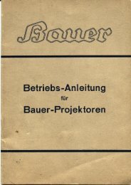 Betriebsanleitung für Bauer-Projektoren - Kinobauer.de