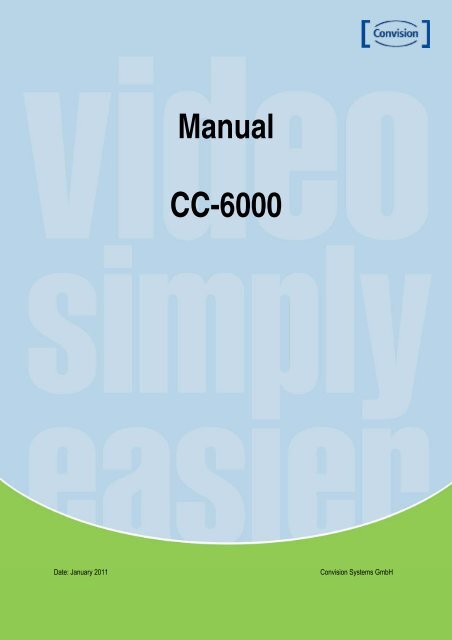 Manual CC-6000 - Convision