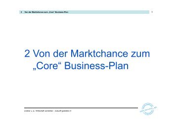 2 Von der Marktchance zum „Core“ Business-Plan - ifte