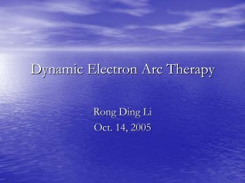 Dynamic Electron Arc Therapy