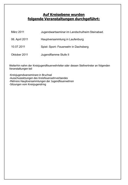 Jahresbericht Kreisjugendfeuerwehr 2011