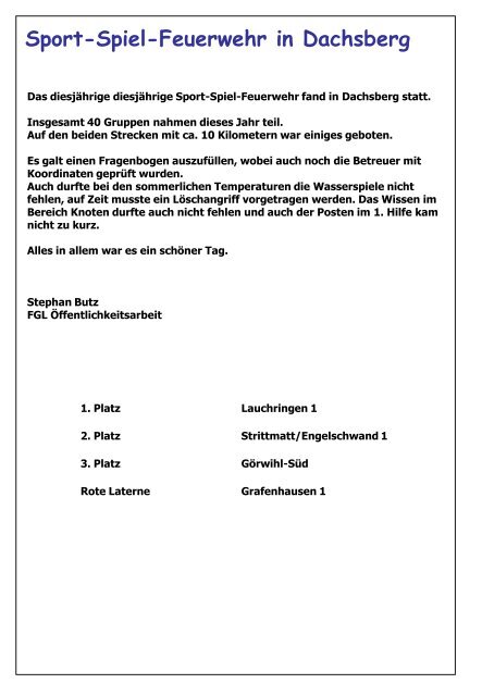 Jahresbericht Kreisjugendfeuerwehr 2011