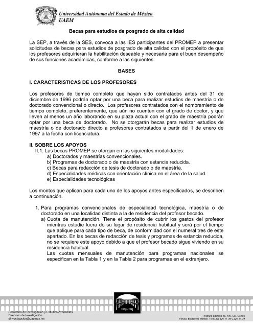 Becas para estudios de posgrado de alta calidad La SEP, a través ...