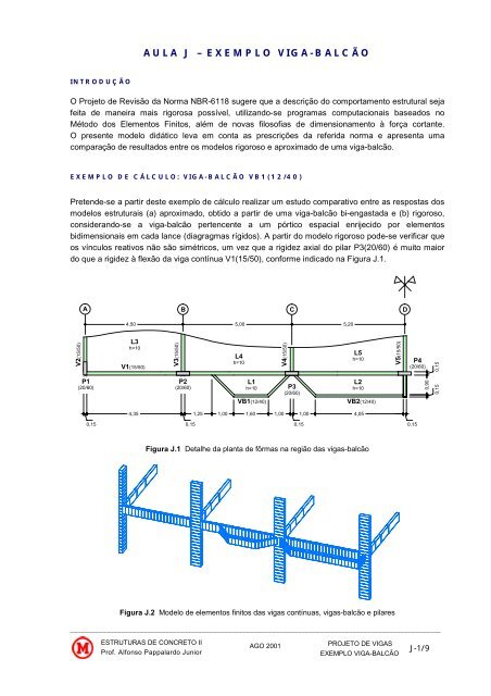 Estrutura da Viga do Lance