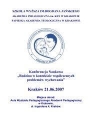 wiÄcej informacji - Uniwersytet Pedagogiczny w Krakowie