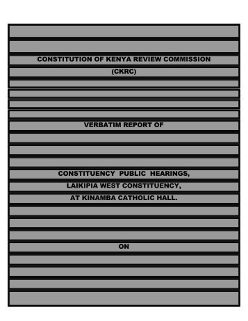 constitution of kenya review commission (ckrc ... - ConstitutionNet