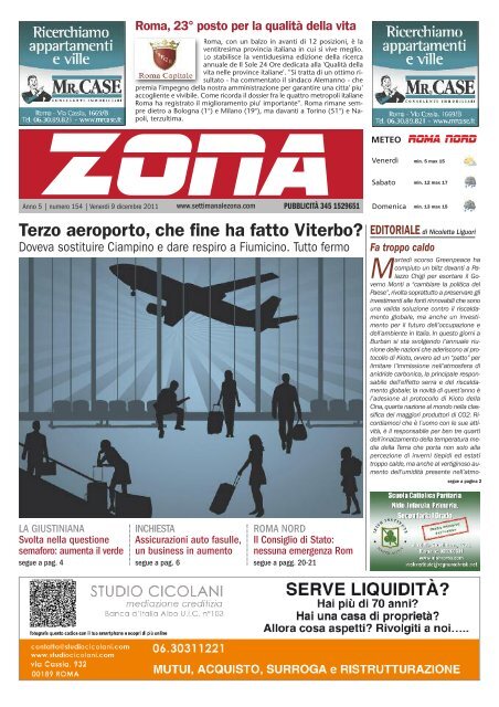 Zona 09-12-12 - Il notiziario gratuito di Roma Nord