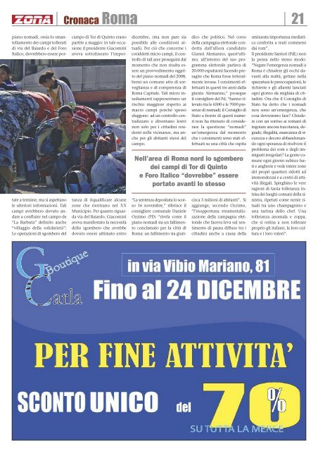 Zona 09-12-12 - Il notiziario gratuito di Roma Nord