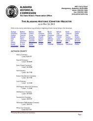 the alabama historic cemetery register - Alabama Historical ...