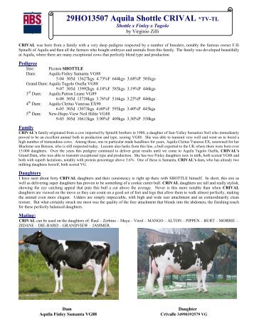 sire report - Genus UK website