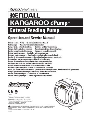 Kangaroo EPump Feeding Pump User Manual