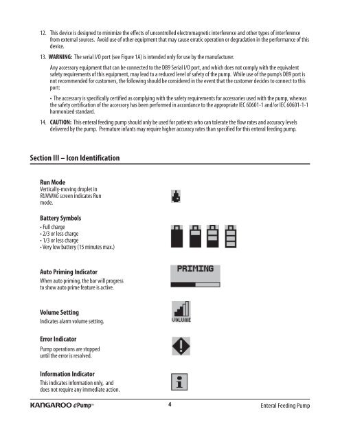 Kangaroo EPump Feeding Pump User Manual