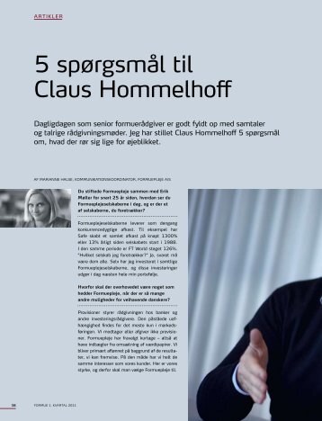 5 spÃ¸rgsmÃ¥l til Claus Hommelhoff - Formuepleje