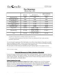 Fee Structure - The Cradle