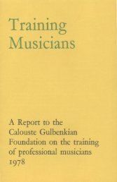 Training Musicians - Calouste Gulbenkian Foundation