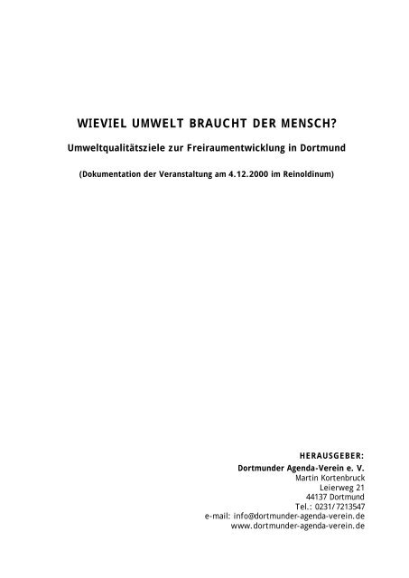 Wieviel Umwelt braucht der Mensch? - Dortmunder Agenda-Verein ...