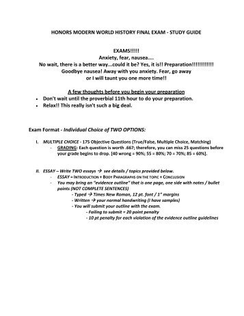 Central European Honors Modern World History Final Exam Study Guide Compare And Contrast Essay High School And College also How To Write A High School Application Essay Writing A High School Essay