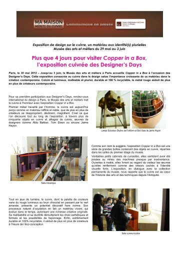 "Copper in a box" au Musée des arts et métiers.pdf - Le Centre d ...