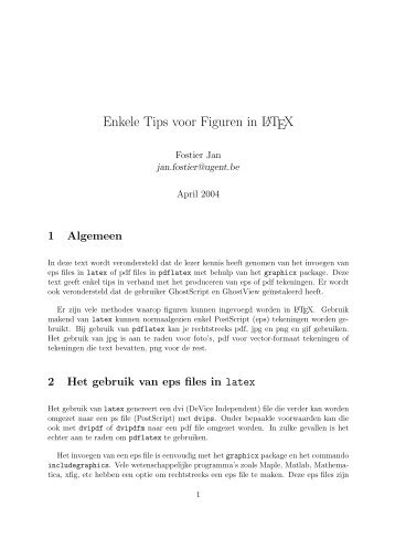 Enkele Tips voor Figuren in LATEX - VTK