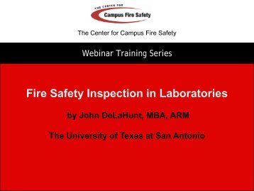 Fire Safety Inspection in Laboratories - Center for Campus Fire Safety