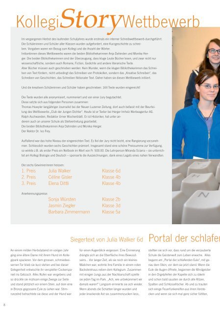 Passwort Nr. 1 vom Mai 2012 - Kantonale Mittelschule Uri