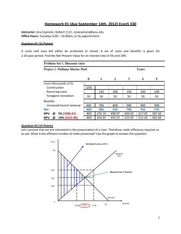 Homework #1 (due September 14th, 2012) EconS 330