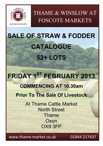 sale of straw & fodder catalogue 52+ lots friday 1 february 2013