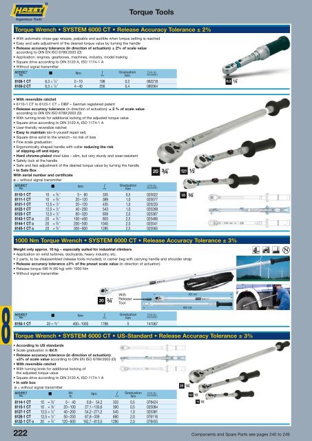 Torque wrenches, insert tools - Koch