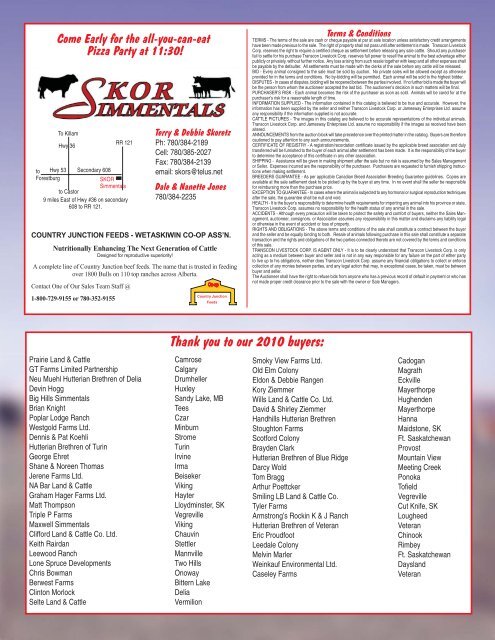 Skor Simmentals Bull Sale - Transcon Livestock Corporation