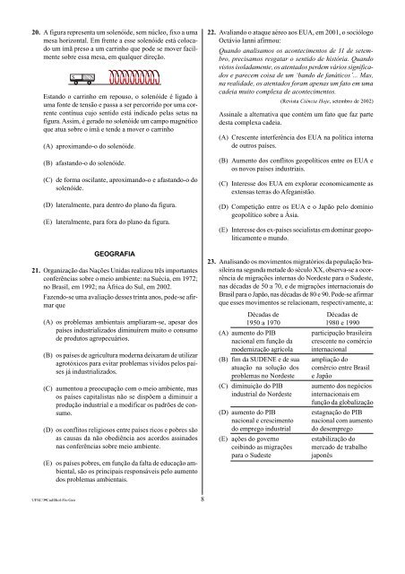 VESTIBULAR 2003 PROVAS DE BIOLOGIA, DE ... - Apoio Escola