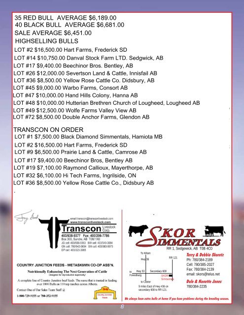 Red & Black Bull Sale - Transcon Livestock Corporation