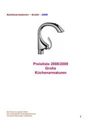 Preisliste 2008/2009 Grohe Küchenarmaturen