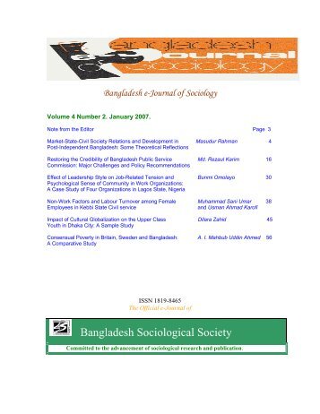 Bangladesh Sociological Society - Bangladeshsociology.org